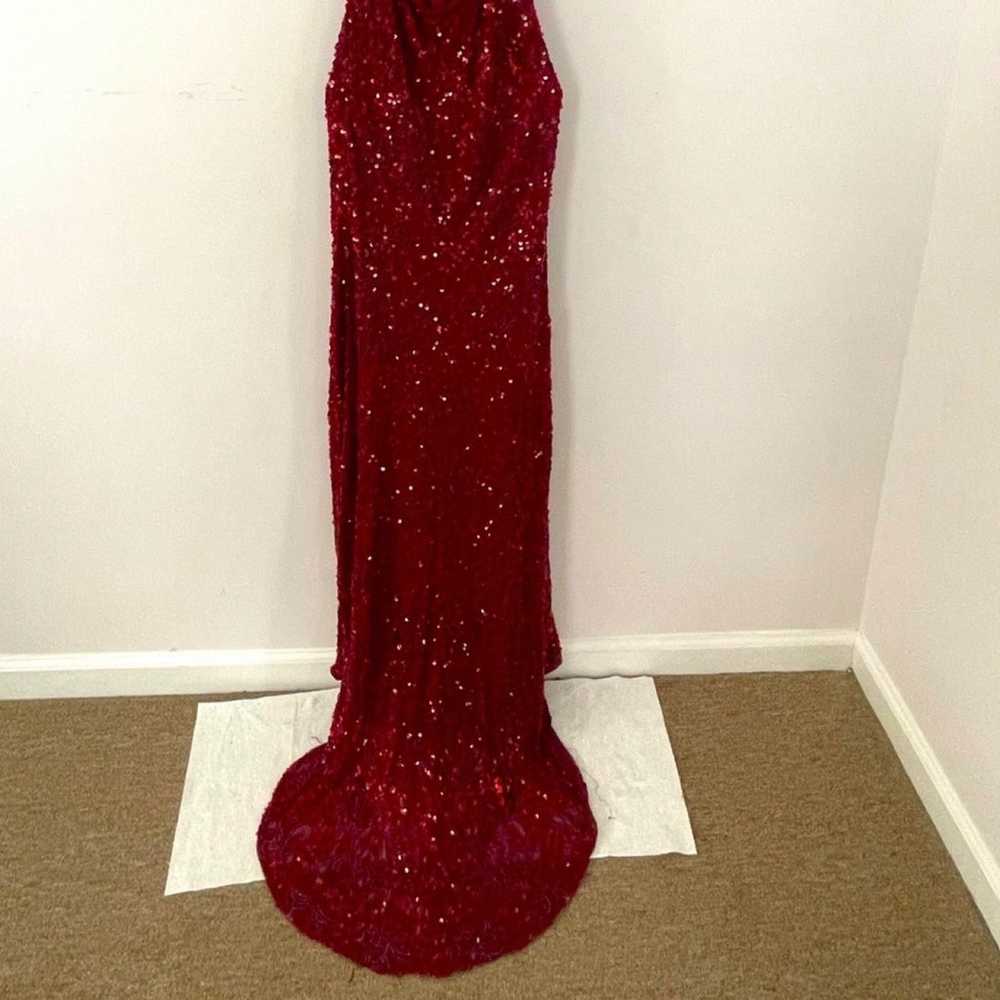 Scala V- Neckline Beaded Dress 48883 color red lo… - image 7