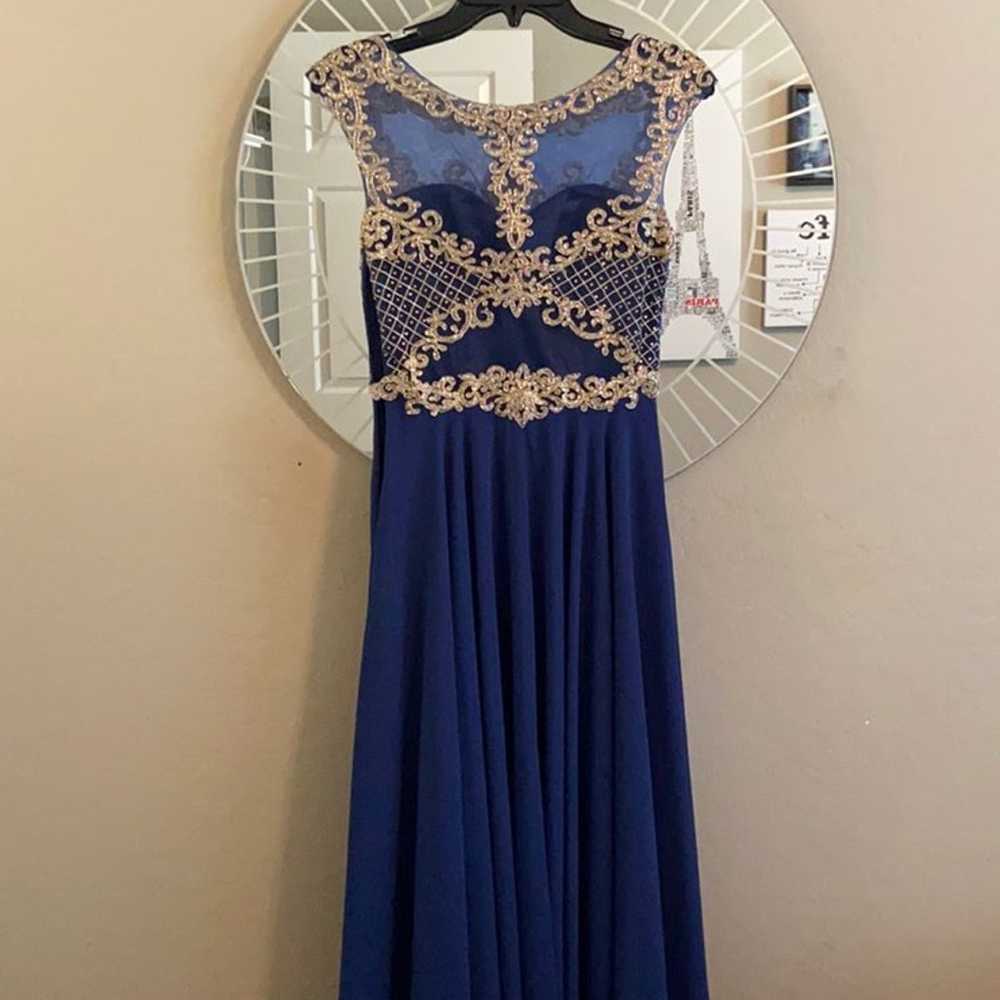 Stunning Blue and Gold Formal Dress!! - image 2