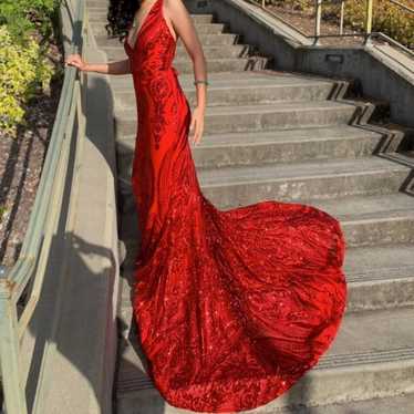 Prom Dress Red Sequins