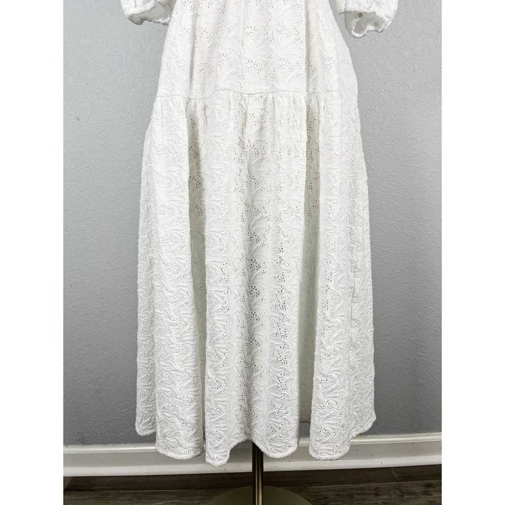 NICHOLAS Celie Floral Embroidery Midi Dress  White - image 10
