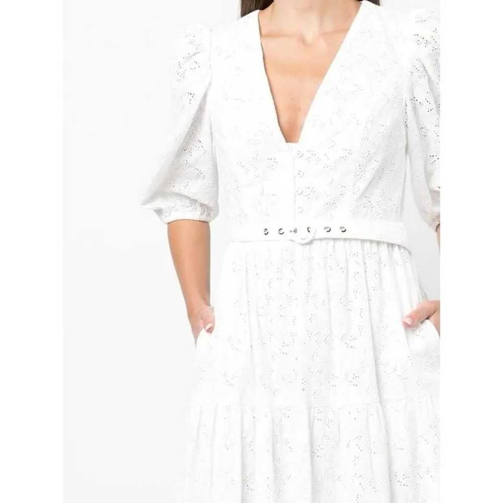 NICHOLAS Celie Floral Embroidery Midi Dress  White - image 2