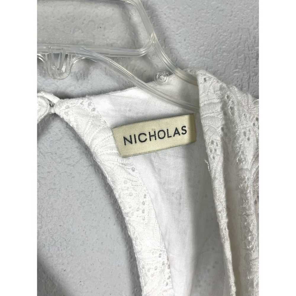 NICHOLAS Celie Floral Embroidery Midi Dress  White - image 5