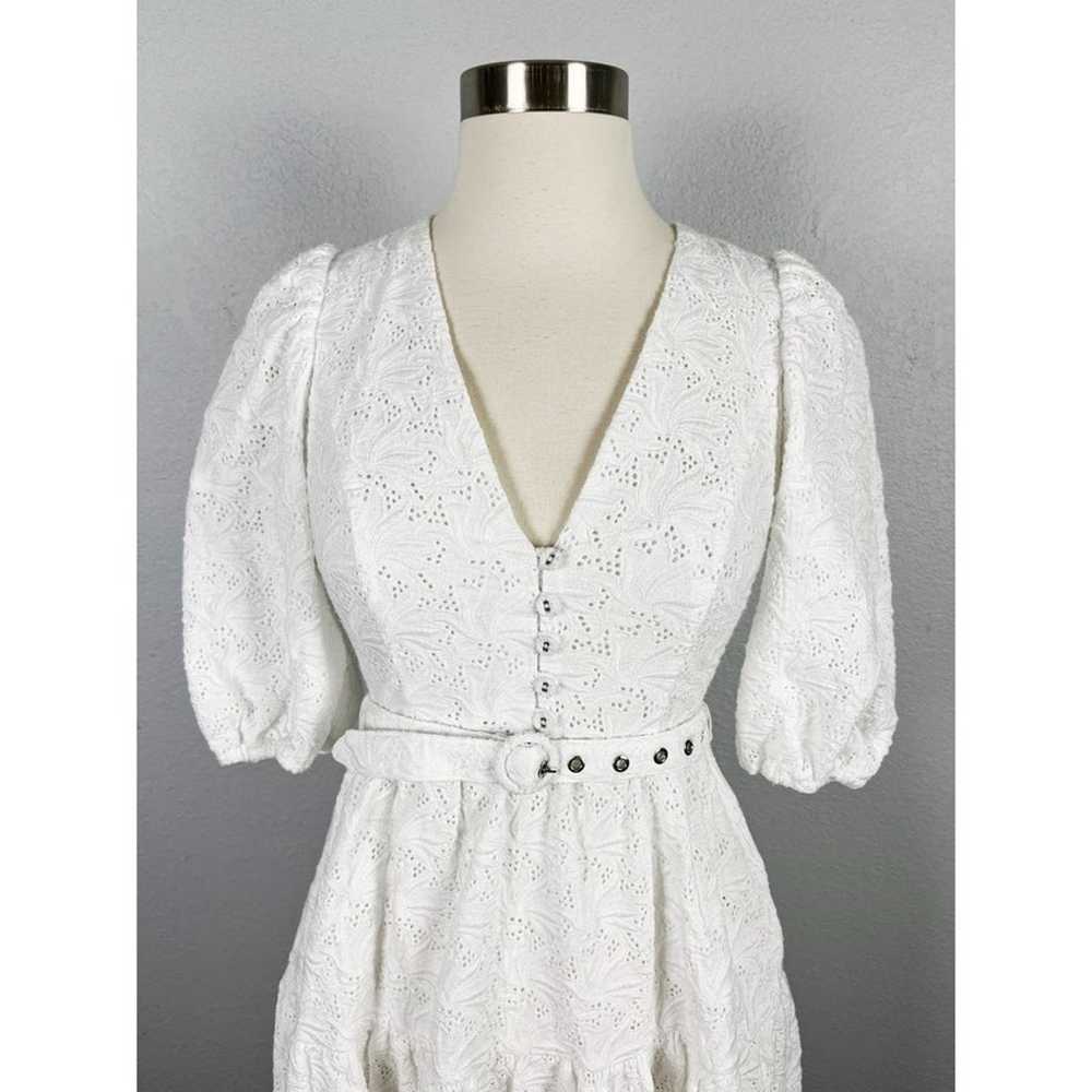 NICHOLAS Celie Floral Embroidery Midi Dress  White - image 9