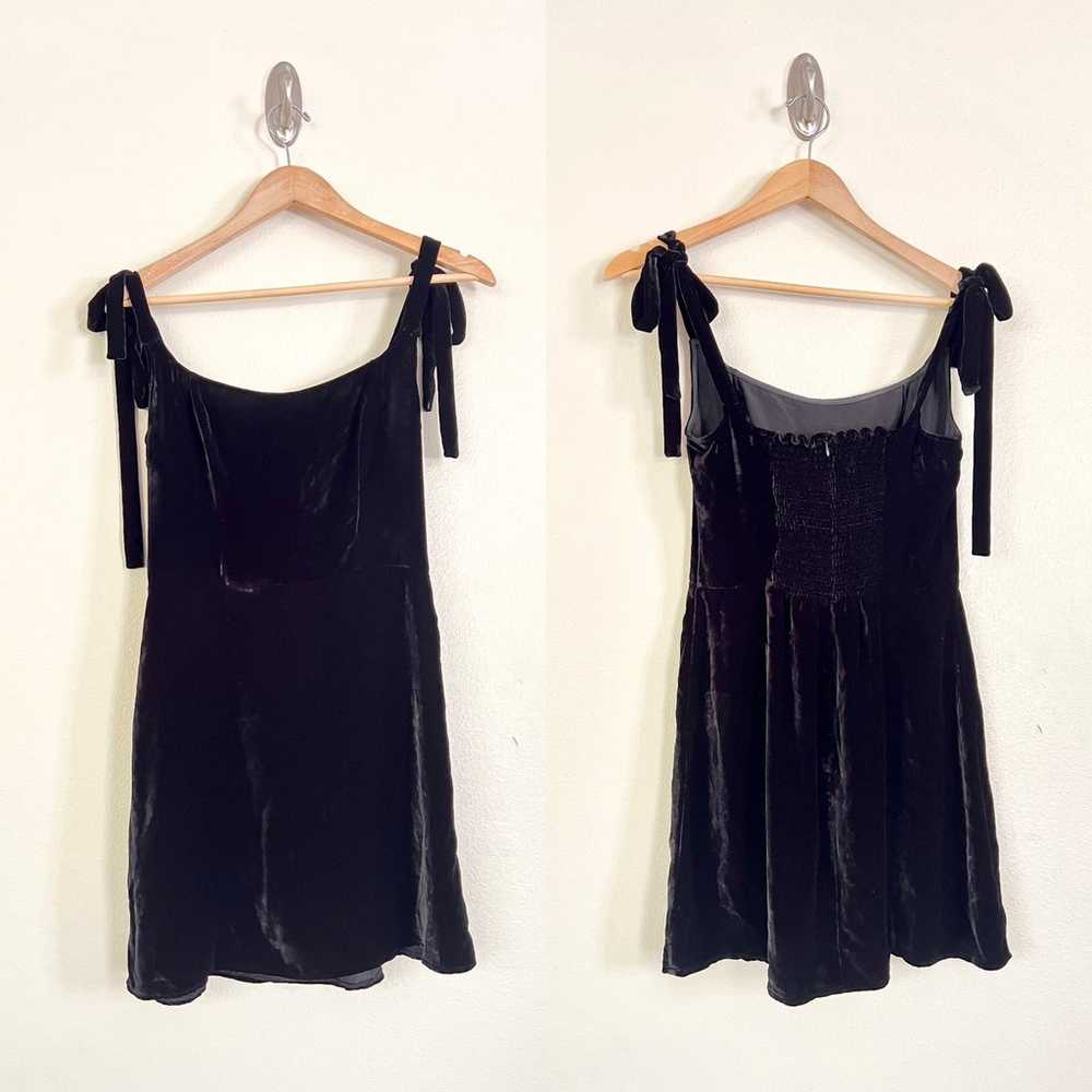 REFORMATION Minna Velvet Mini Dress in Black - image 4