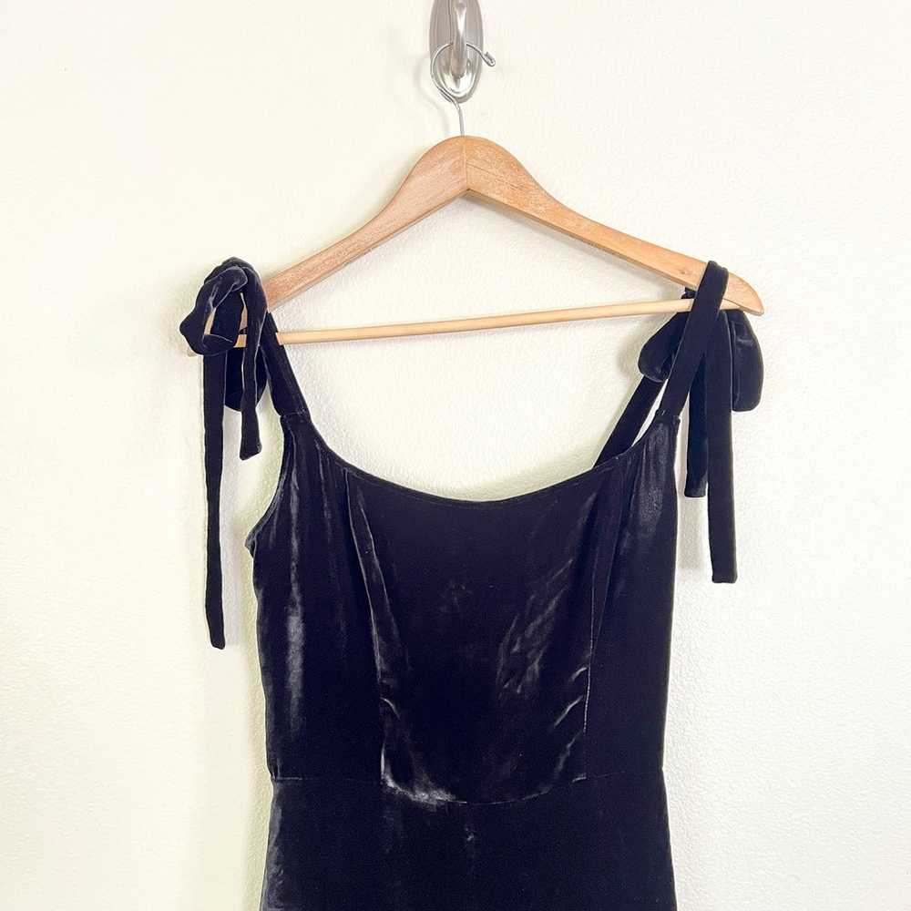 REFORMATION Minna Velvet Mini Dress in Black - image 5