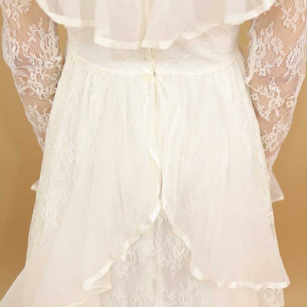 EXTRAVAGANT 1970s/80s Vintage White Lace Wedding … - image 9