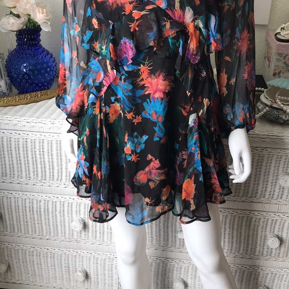IRO Ressey silk ruffle floral mini dress 2 - image 3