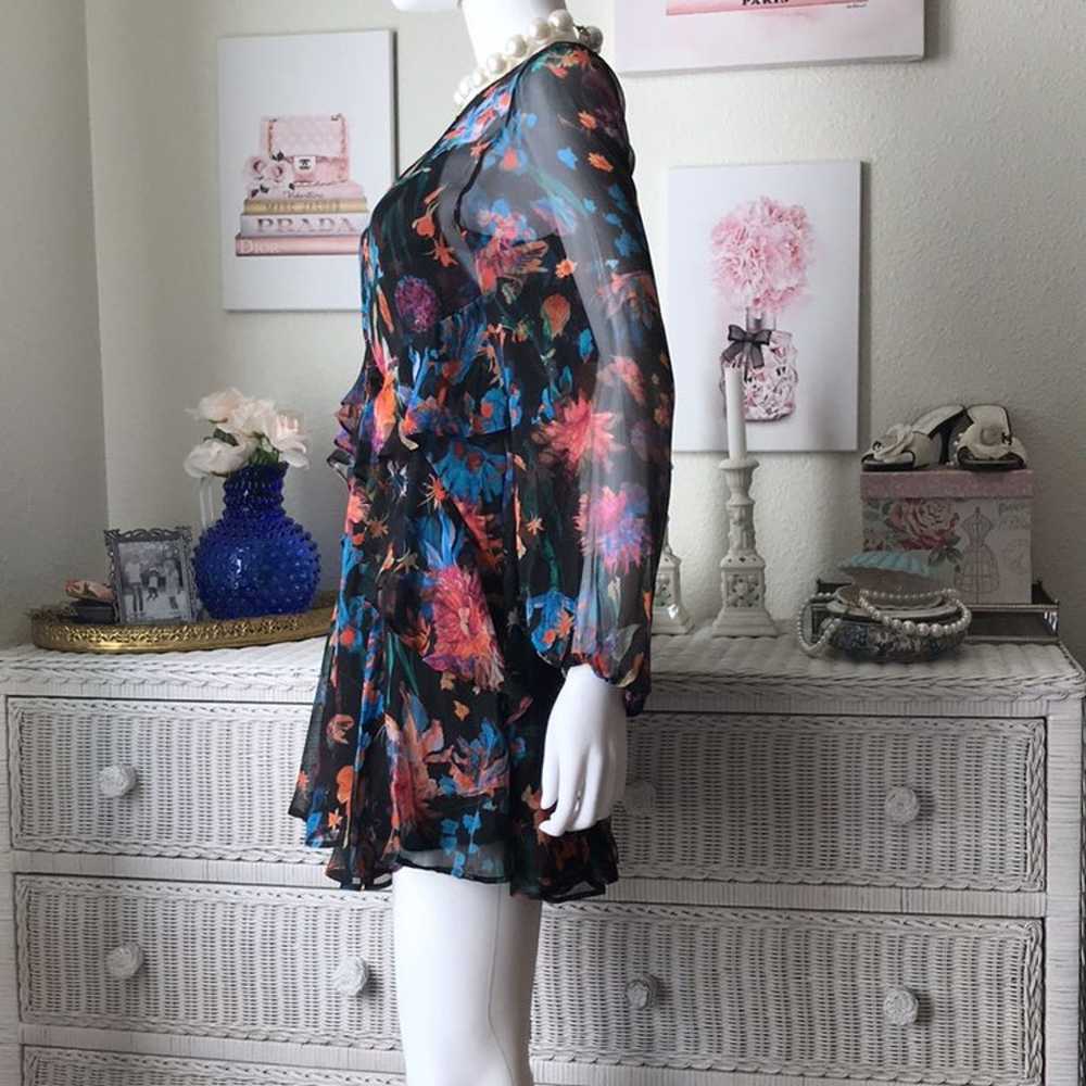 IRO Ressey silk ruffle floral mini dress 2 - image 4