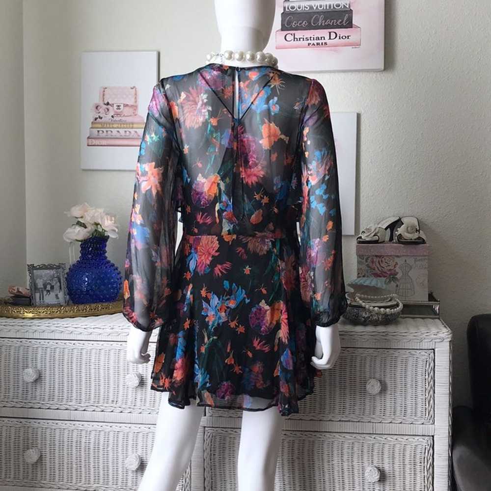 IRO Ressey silk ruffle floral mini dress 2 - image 5
