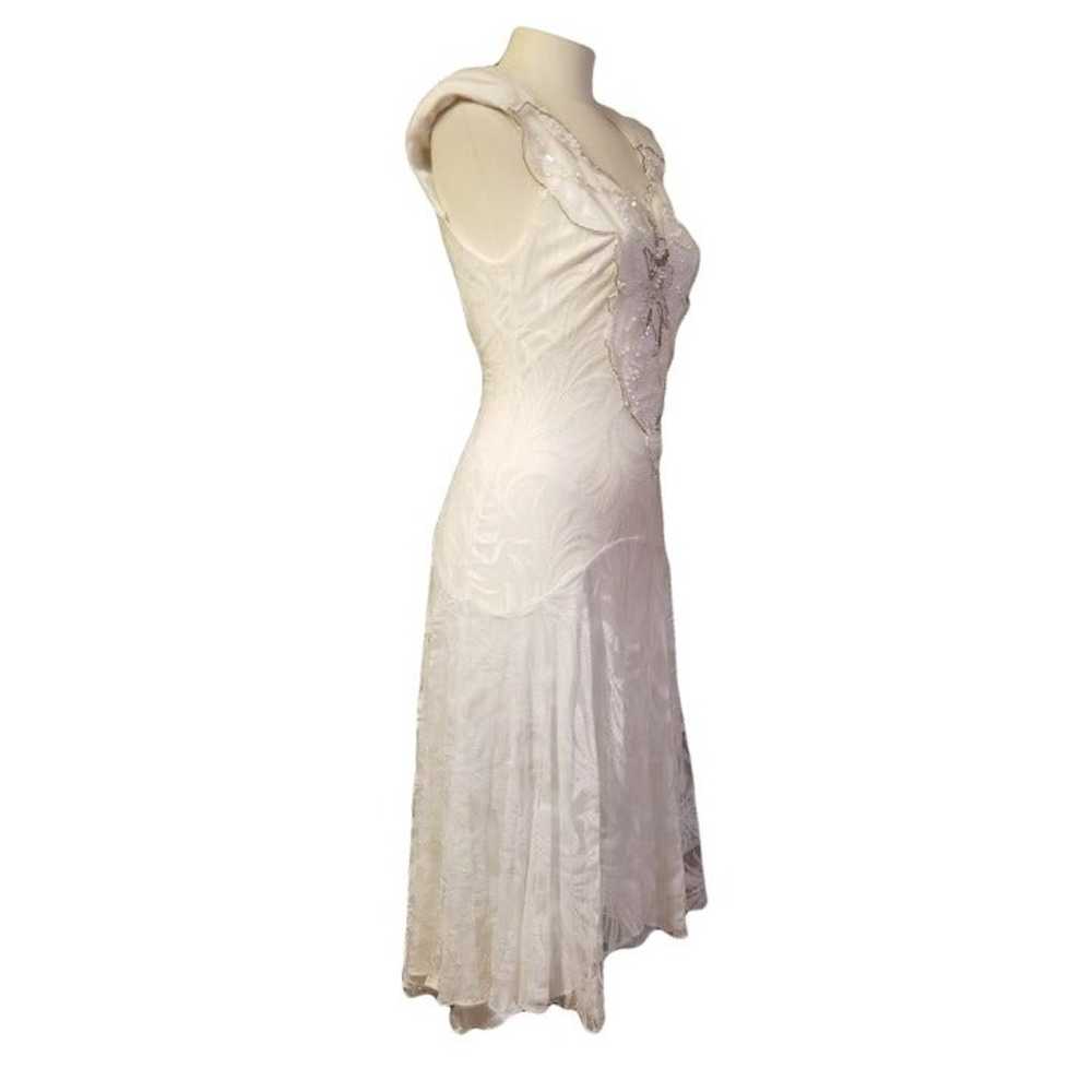 Vintage Gatsby Flapper High Low Dress XS S - image 4