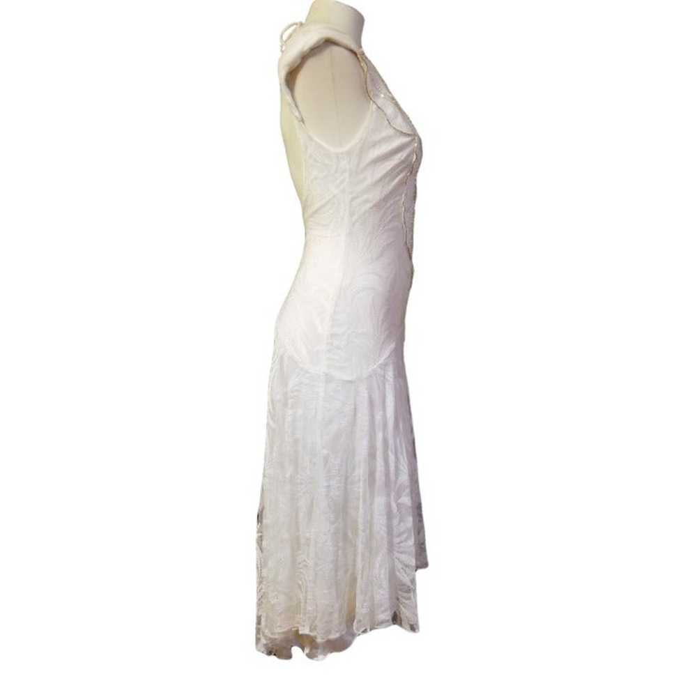 Vintage Gatsby Flapper High Low Dress XS S - image 5