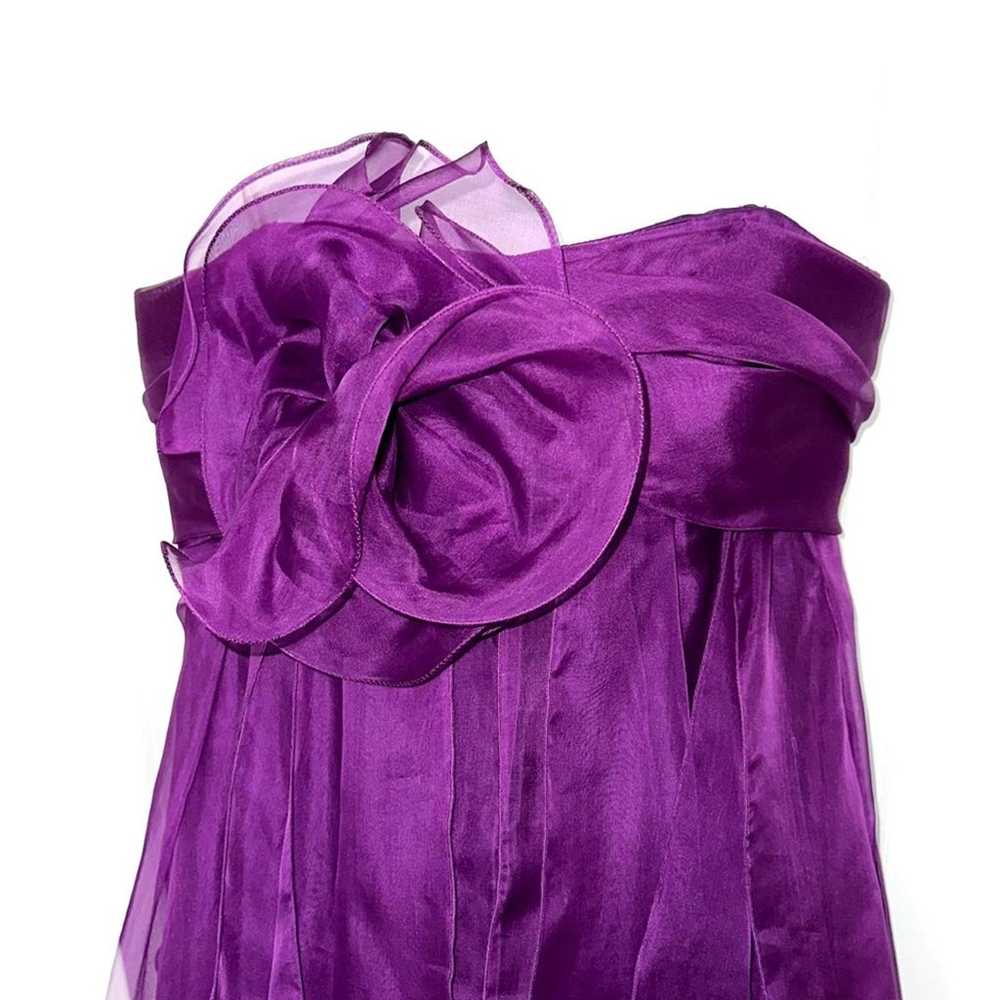 Marchesa Notte Silk Ruffled Strapless Mini Dress - image 3
