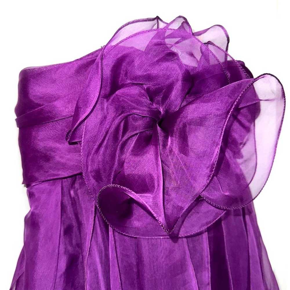 Marchesa Notte Silk Ruffled Strapless Mini Dress - image 5