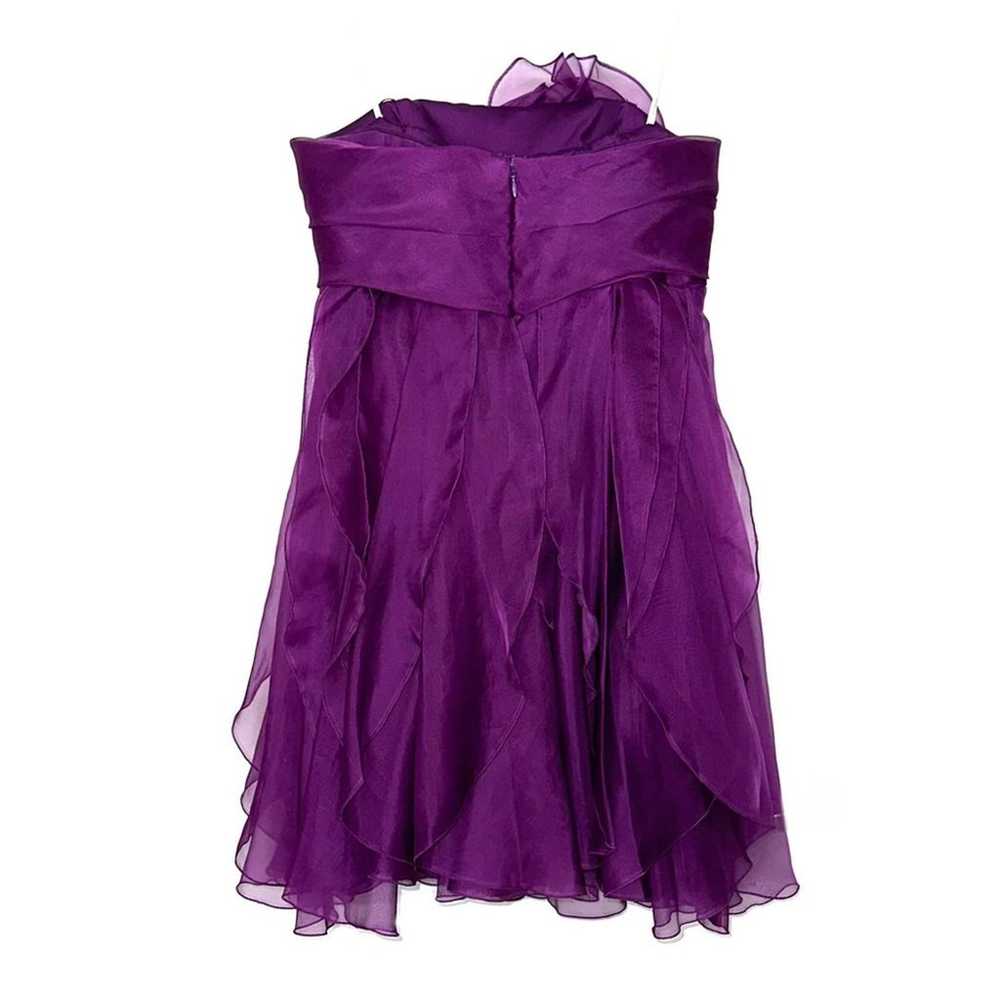 Marchesa Notte Silk Ruffled Strapless Mini Dress - image 8