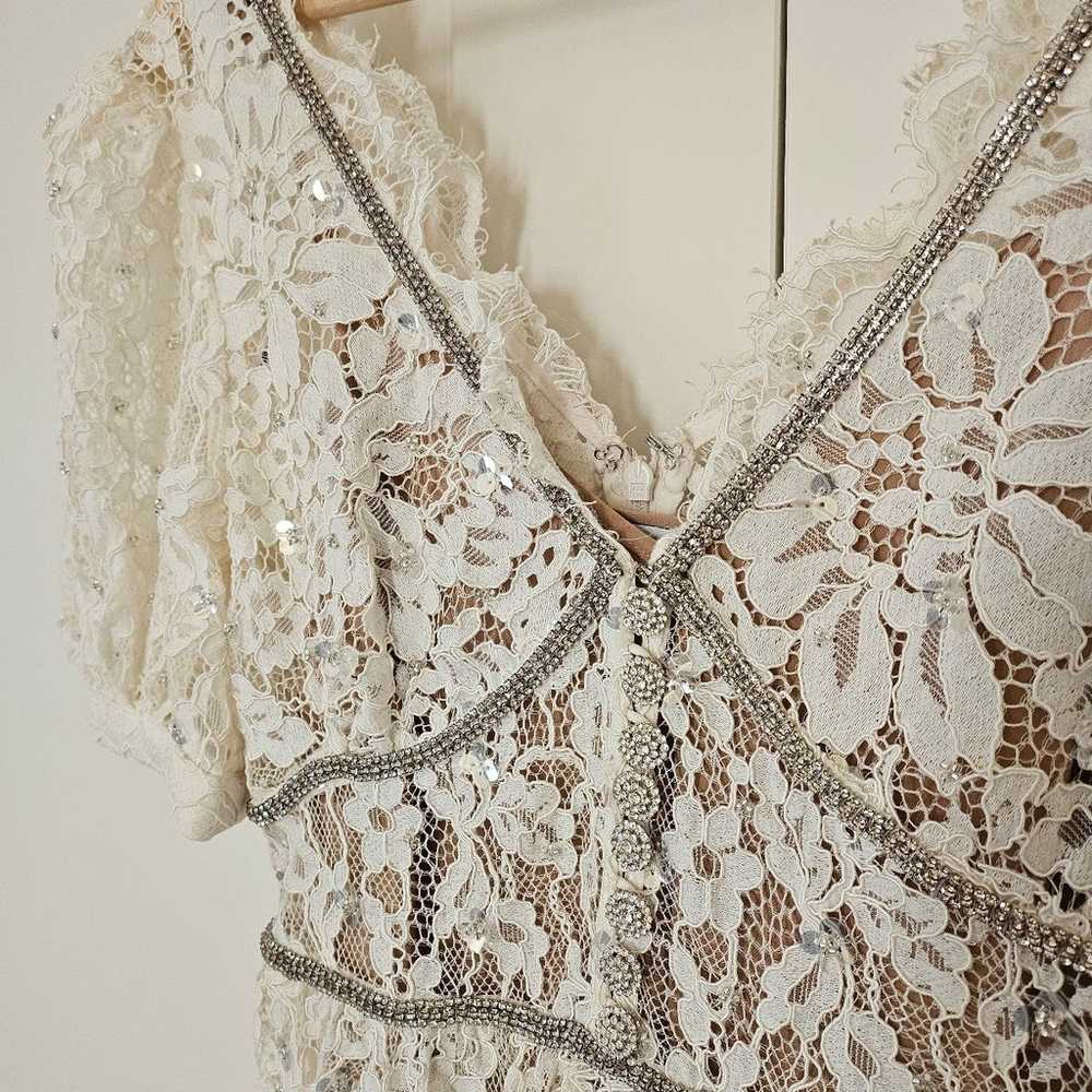 Cream lace mini dress - image 3