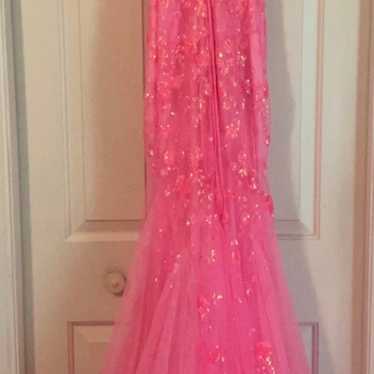 Jenny Rogan Neon/hot pink formal dress. Worn once… - image 1