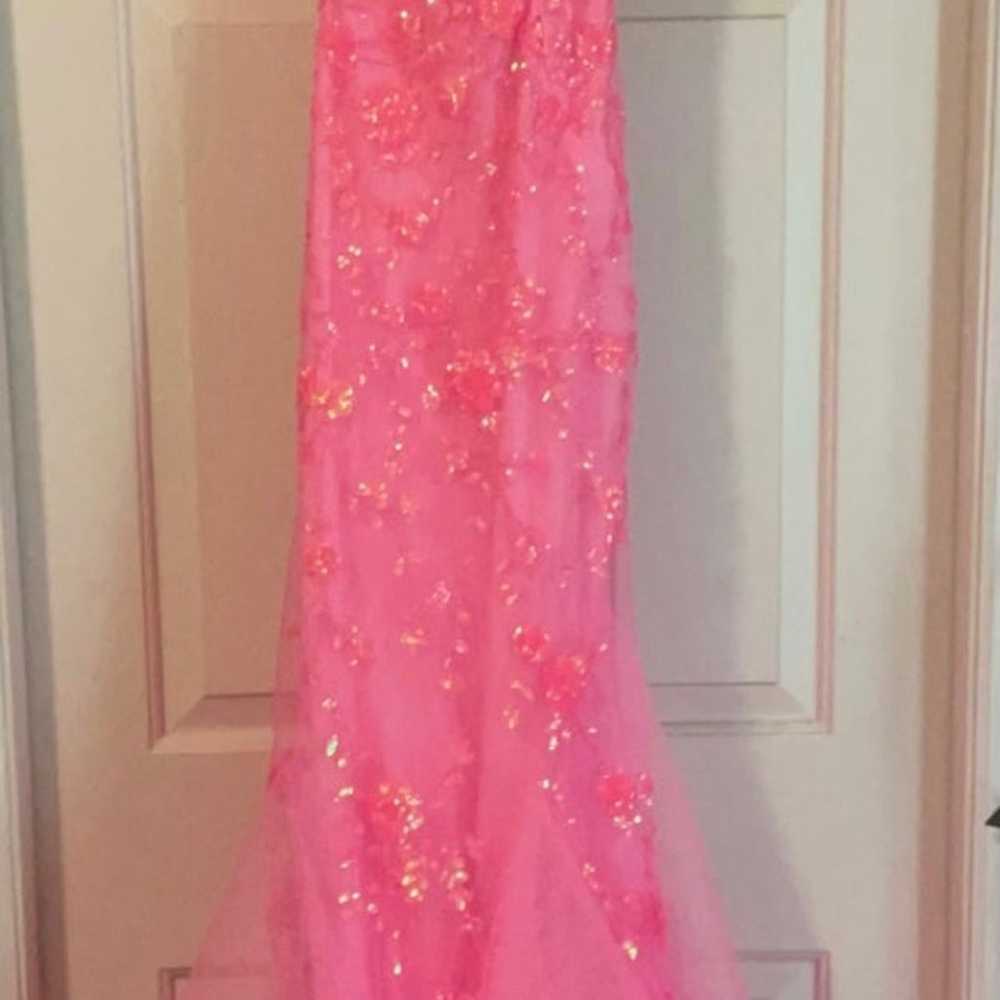 Jenny Rogan Neon/hot pink formal dress. Worn once… - image 2