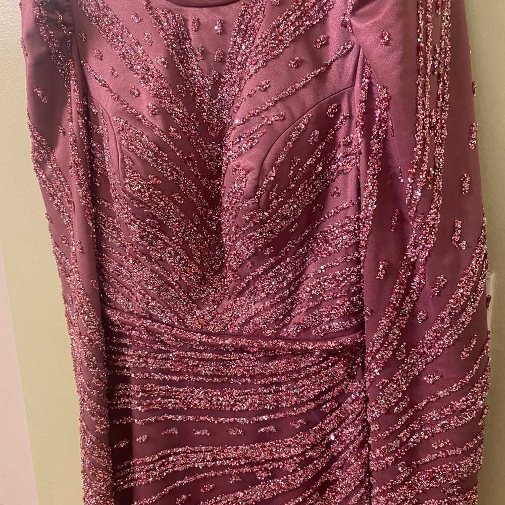 Rose pink long sleeve dress size 6-8 - image 5