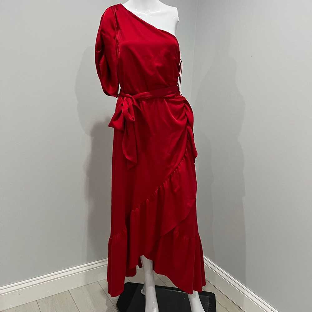 $548 AMUR Topanga Faux Wrap Midi Dress size 6 - image 6