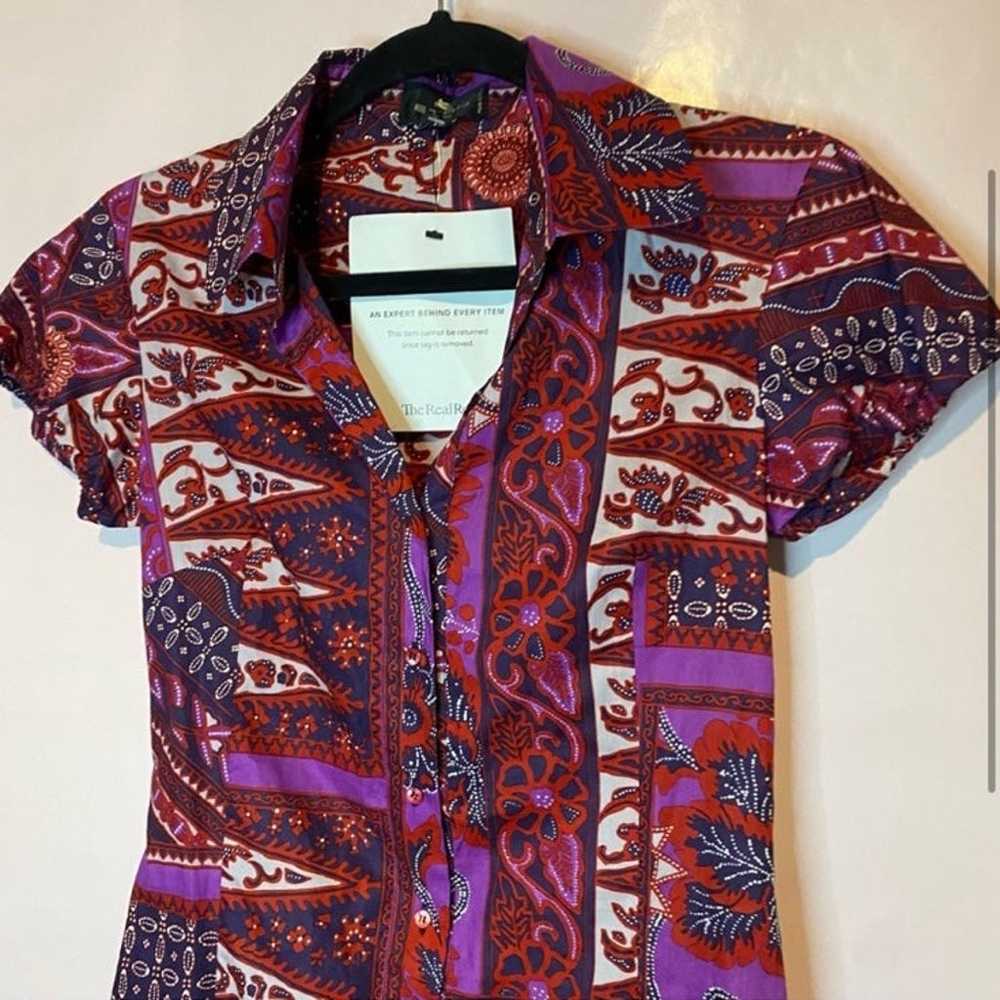 $1500 ETRO Made in Italy 100% cotton Button Up MI… - image 2