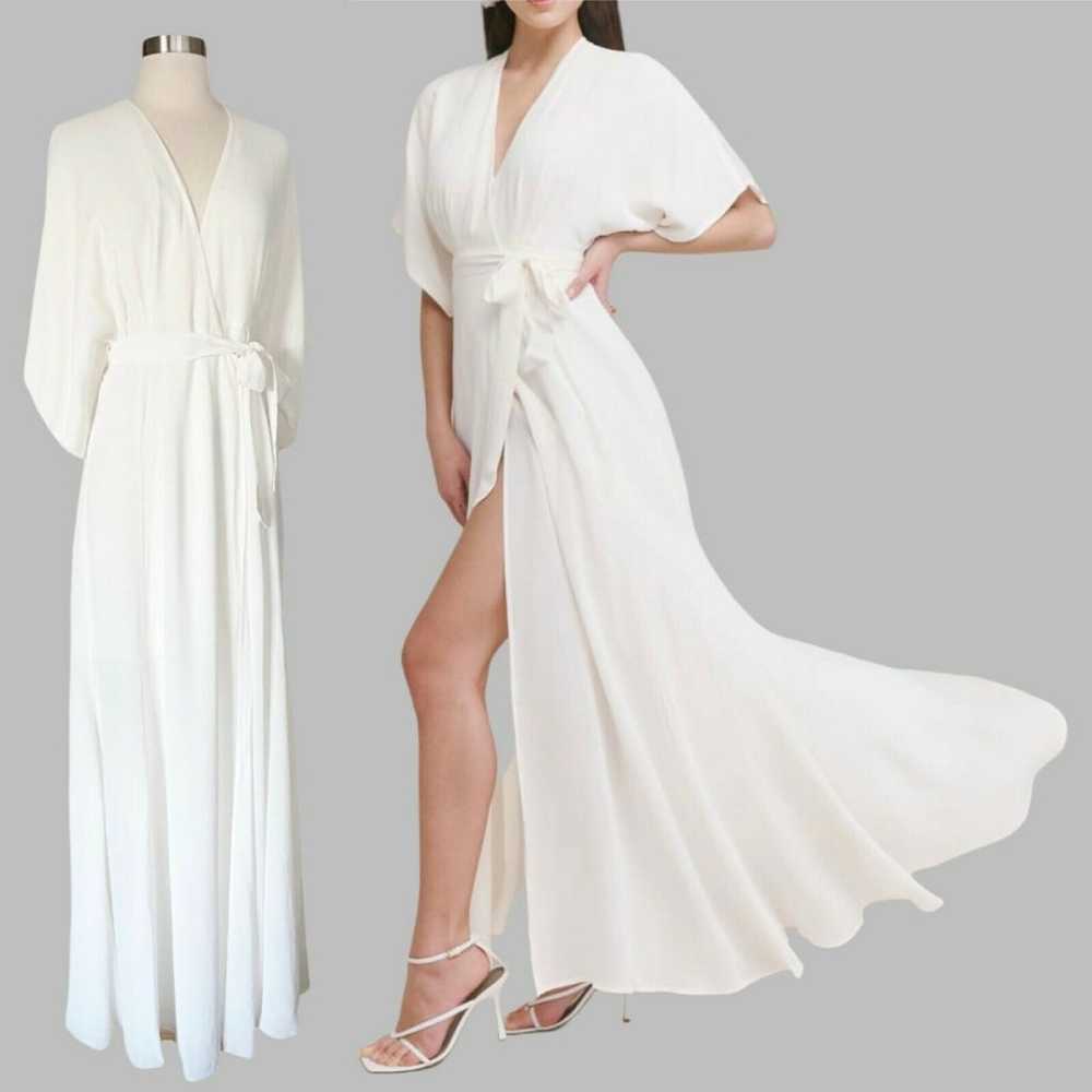 REFORMATION Winslow Wrap Maxi Dress Ivory White B… - image 12