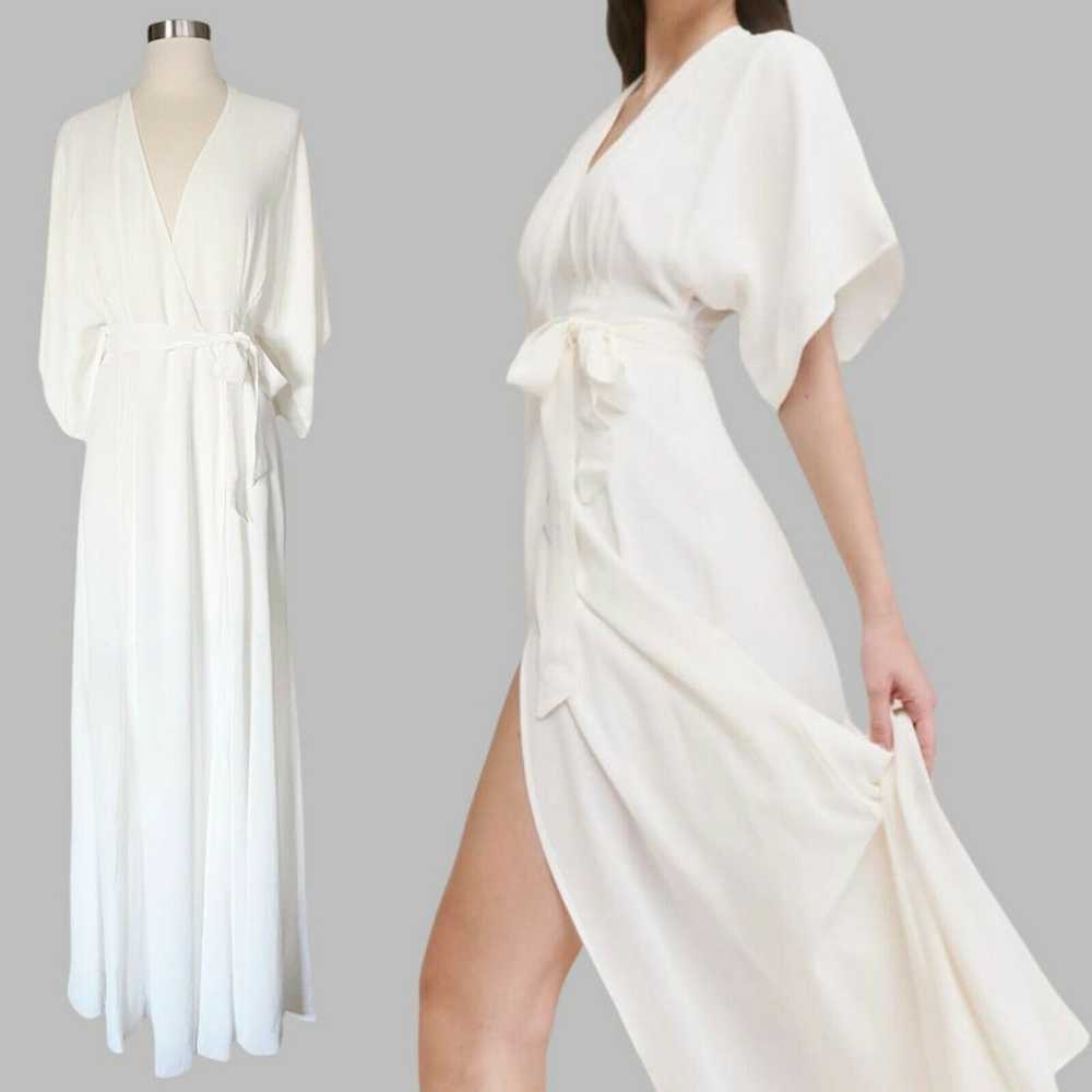 REFORMATION Winslow Wrap Maxi Dress Ivory White B… - image 3