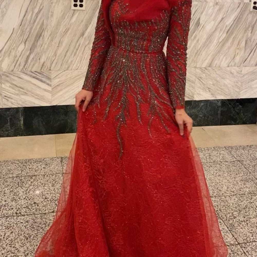 red prom dress - image 5