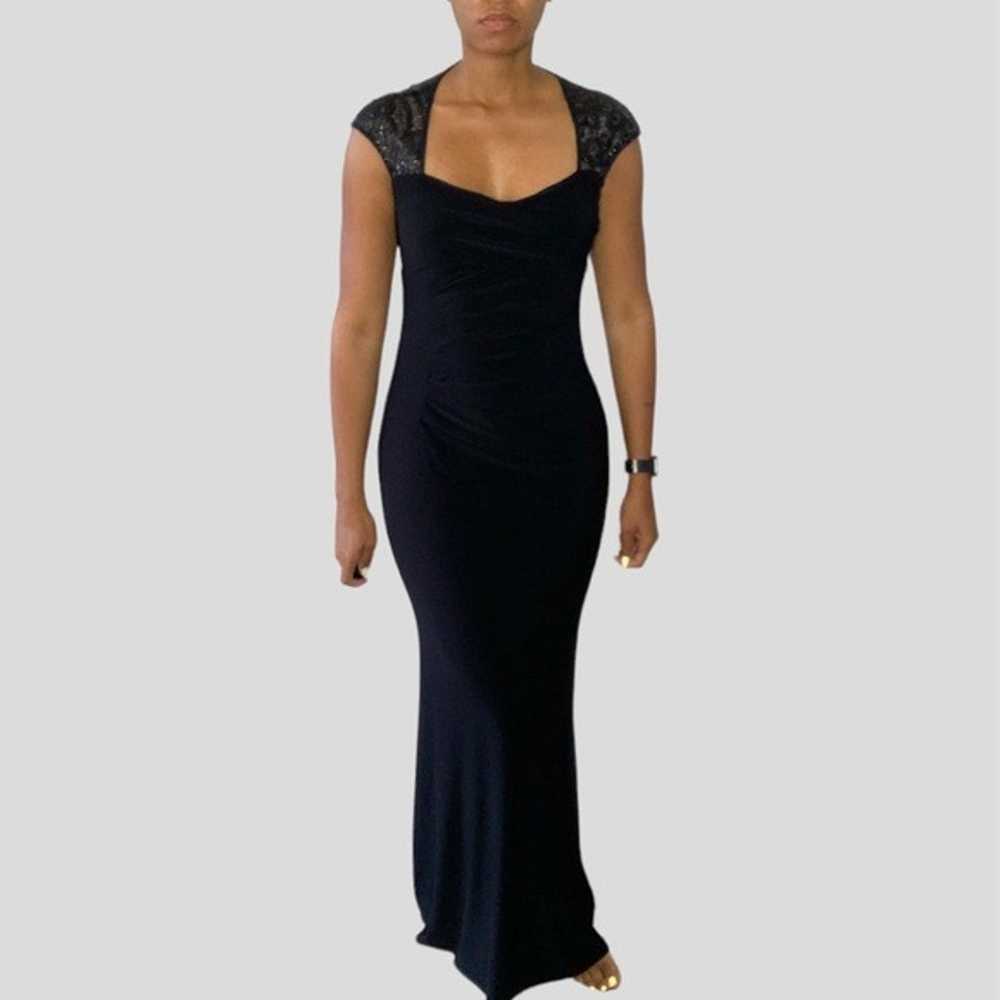 Ralph Lauren Black Sequined Formal Evening Dress - image 1