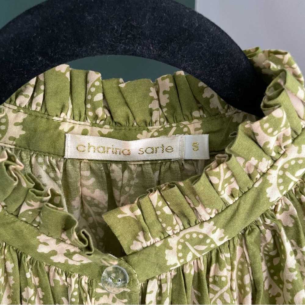 Charina Sarte Spade Mini Dress Olive Size Small - image 6