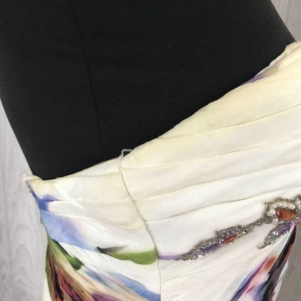 Mac Duggal couture silk watercolor floral formal … - image 5