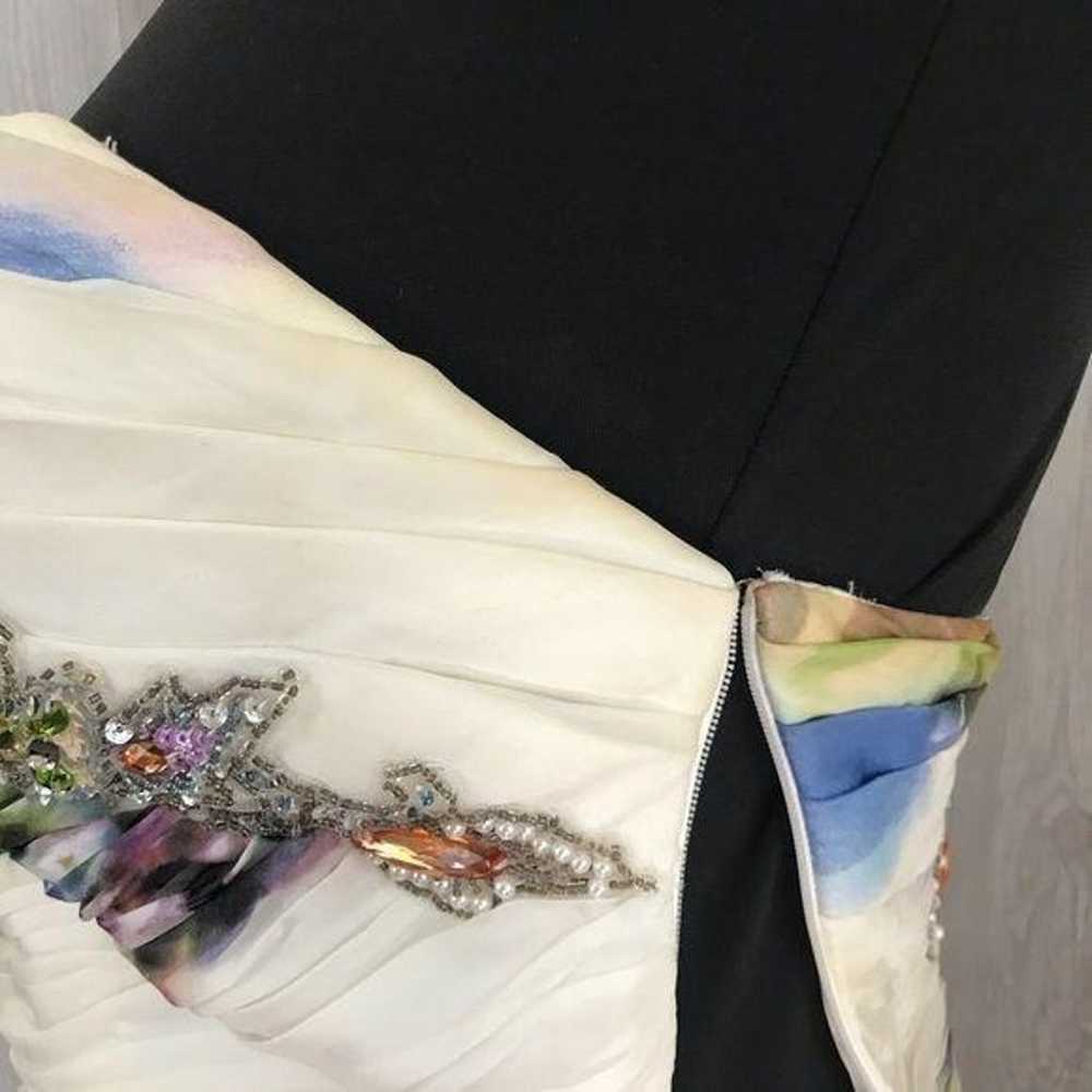 Mac Duggal couture silk watercolor floral formal … - image 8