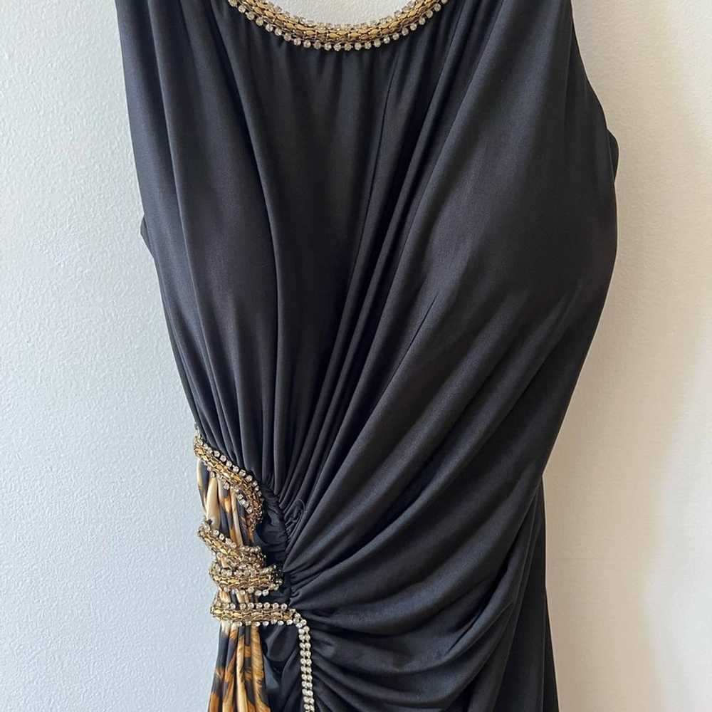 Black long dress with snake design - image 4