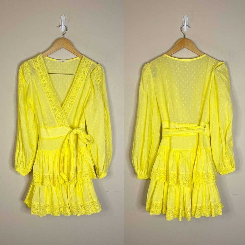 Maia Bergman | Mika Wrap Mini Dress in Lemonade S… - image 3