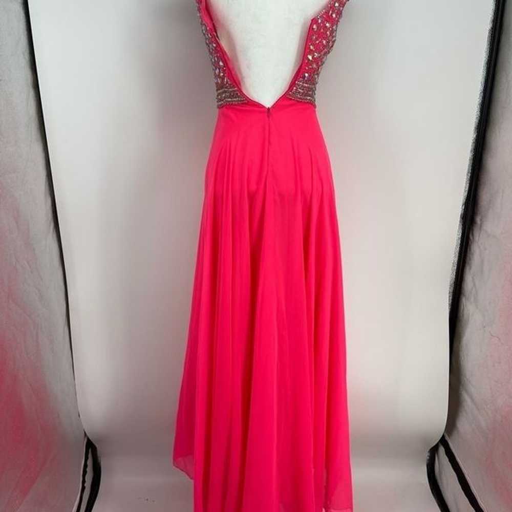 Panoply neon pink stoned bodice evening gown - image 9