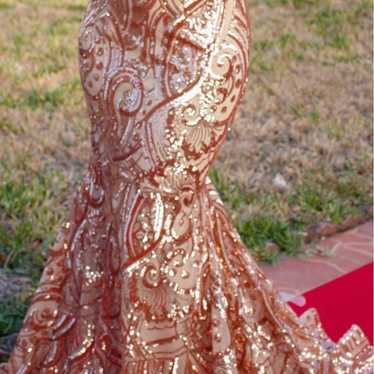 Rose Gold Sequin Prom Dress