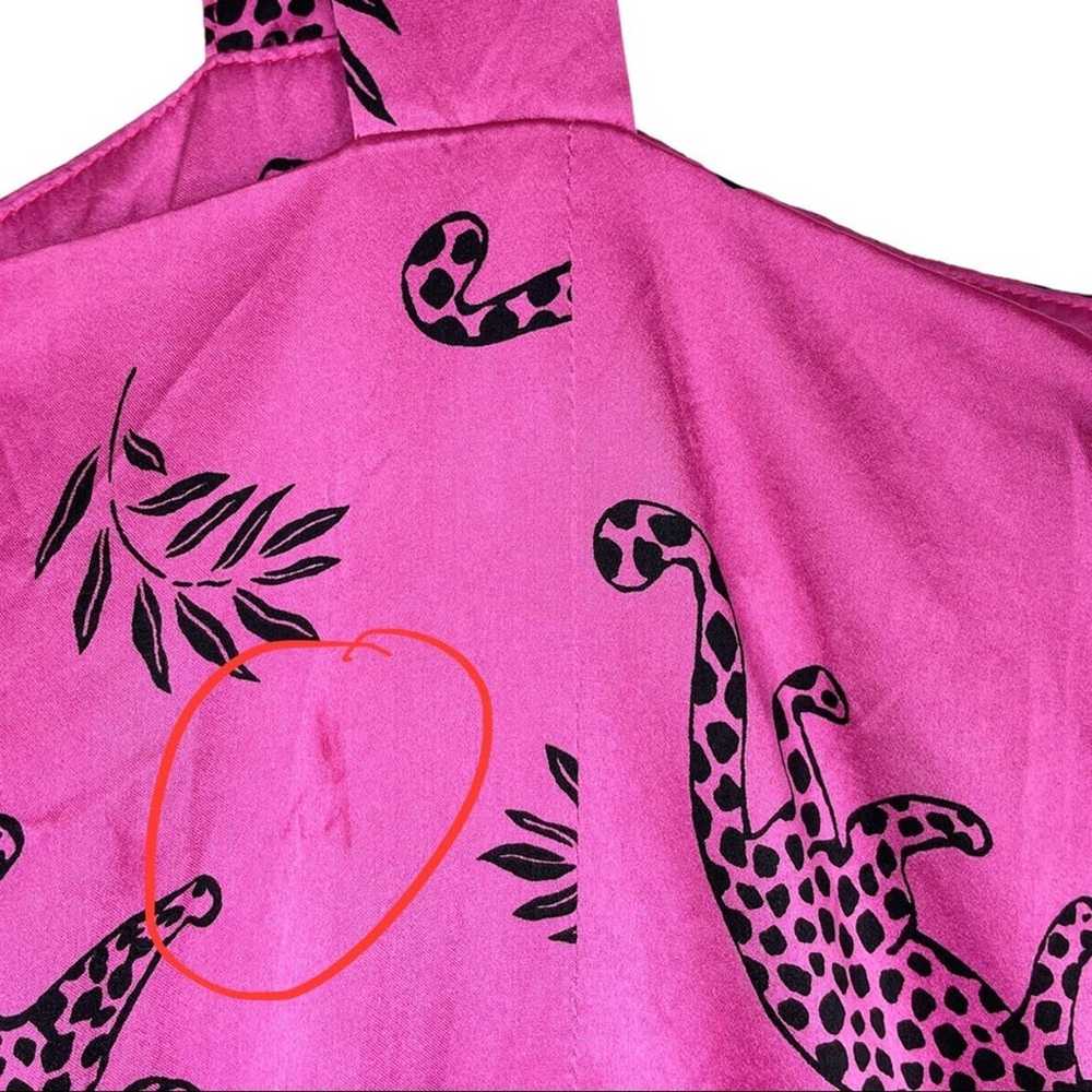 HVN Pink Black Silk Leopard Sleeveless Olympia Mi… - image 10