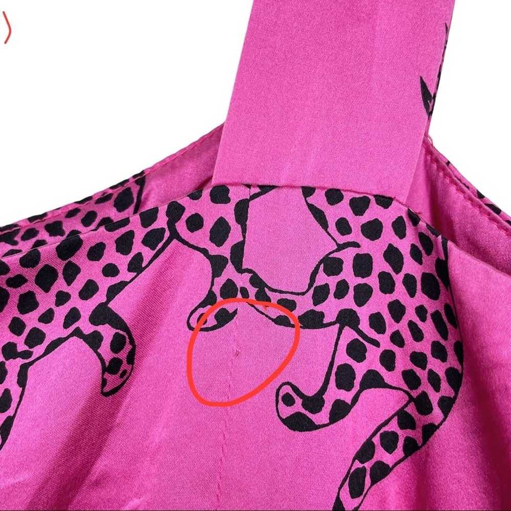 HVN Pink Black Silk Leopard Sleeveless Olympia Mi… - image 11