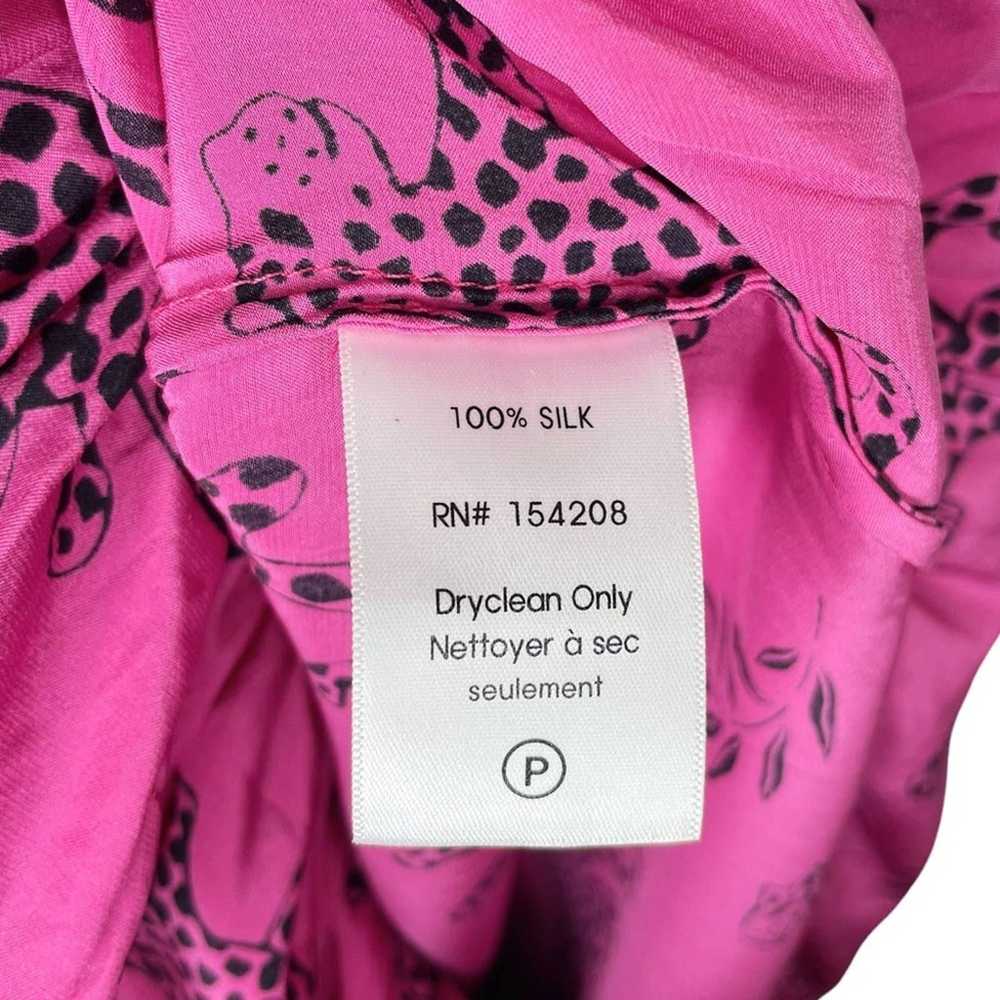 HVN Pink Black Silk Leopard Sleeveless Olympia Mi… - image 12