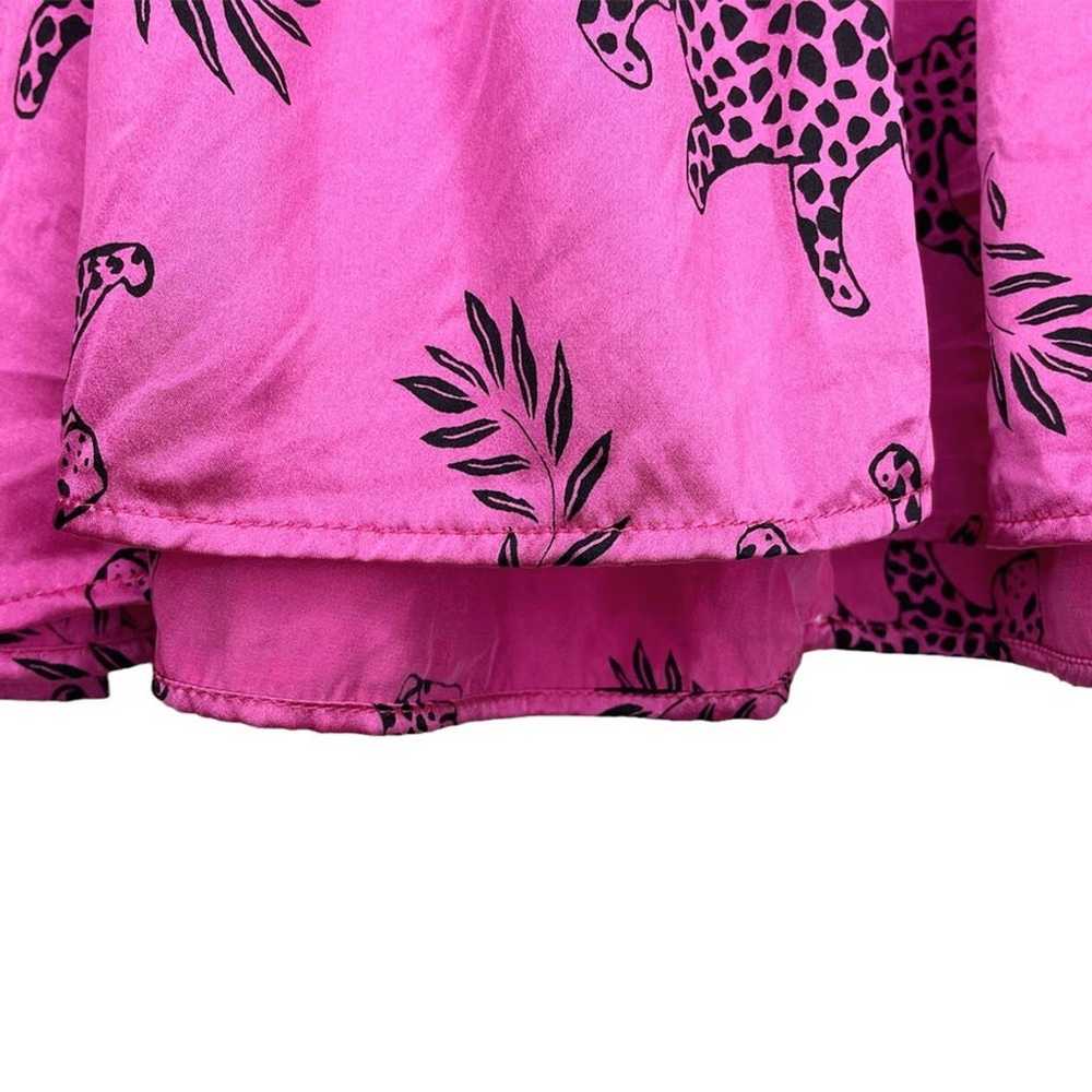 HVN Pink Black Silk Leopard Sleeveless Olympia Mi… - image 8