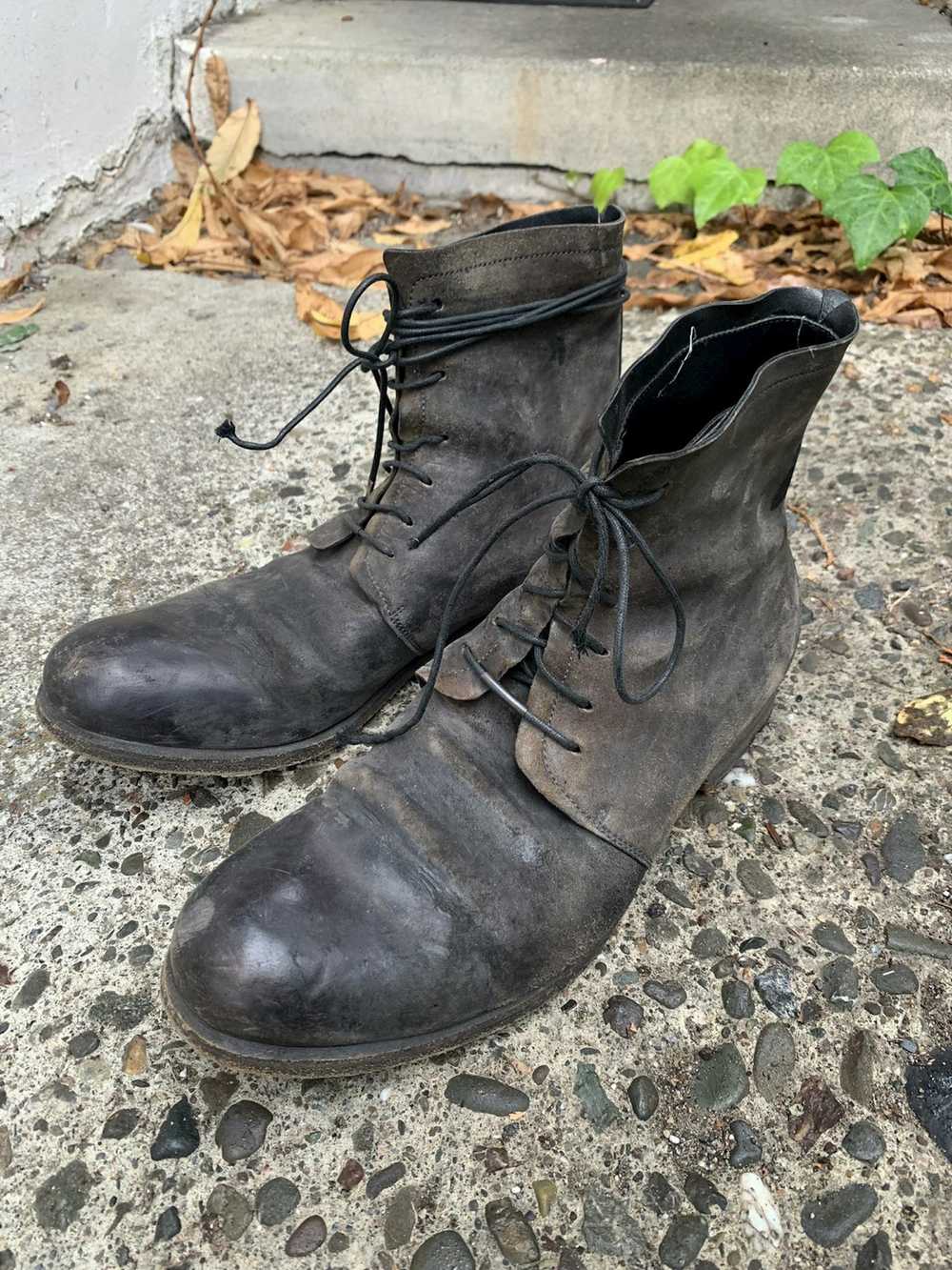 Layer-0 Cordovan Reverse Dark Grey Leather Boots - image 4
