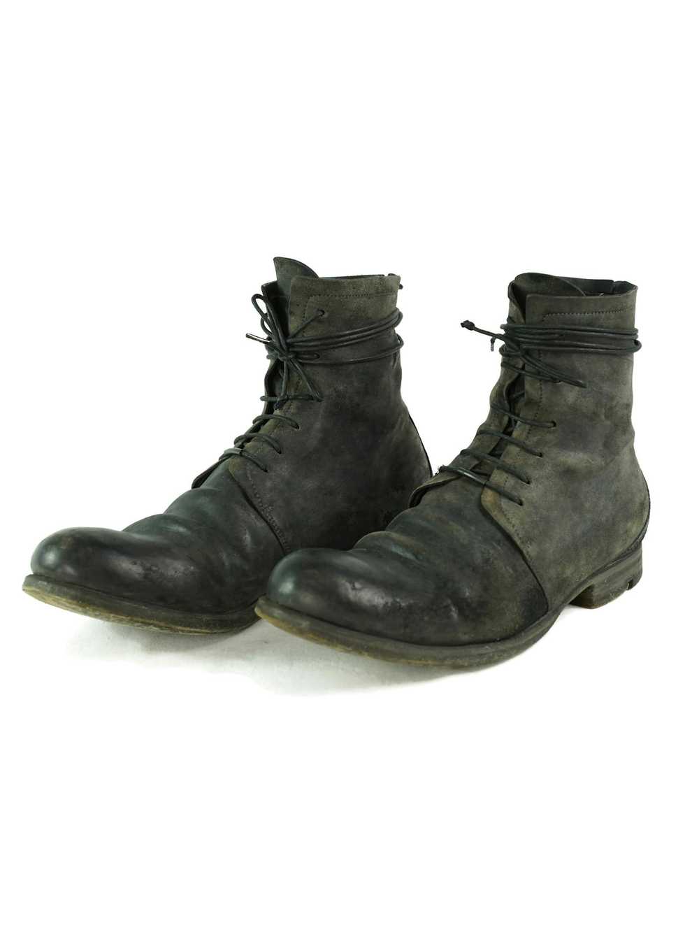 Layer-0 Cordovan Reverse Dark Grey Leather Boots - image 7