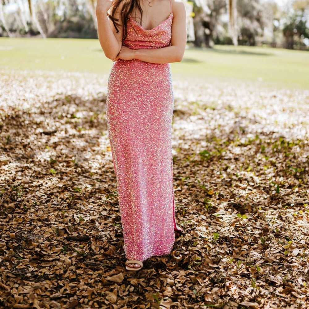 Sequin Pink Prom Dress - image 5