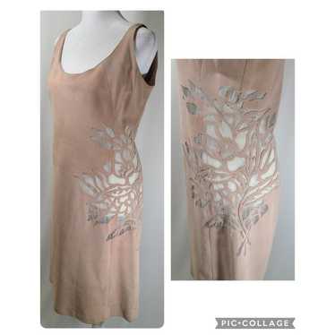 Donald J Pliner Leather Dress 8 Pink Silk Lining … - image 1