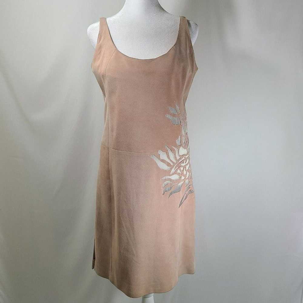Donald J Pliner Leather Dress 8 Pink Silk Lining … - image 2