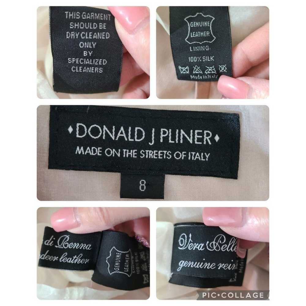 Donald J Pliner Leather Dress 8 Pink Silk Lining … - image 7