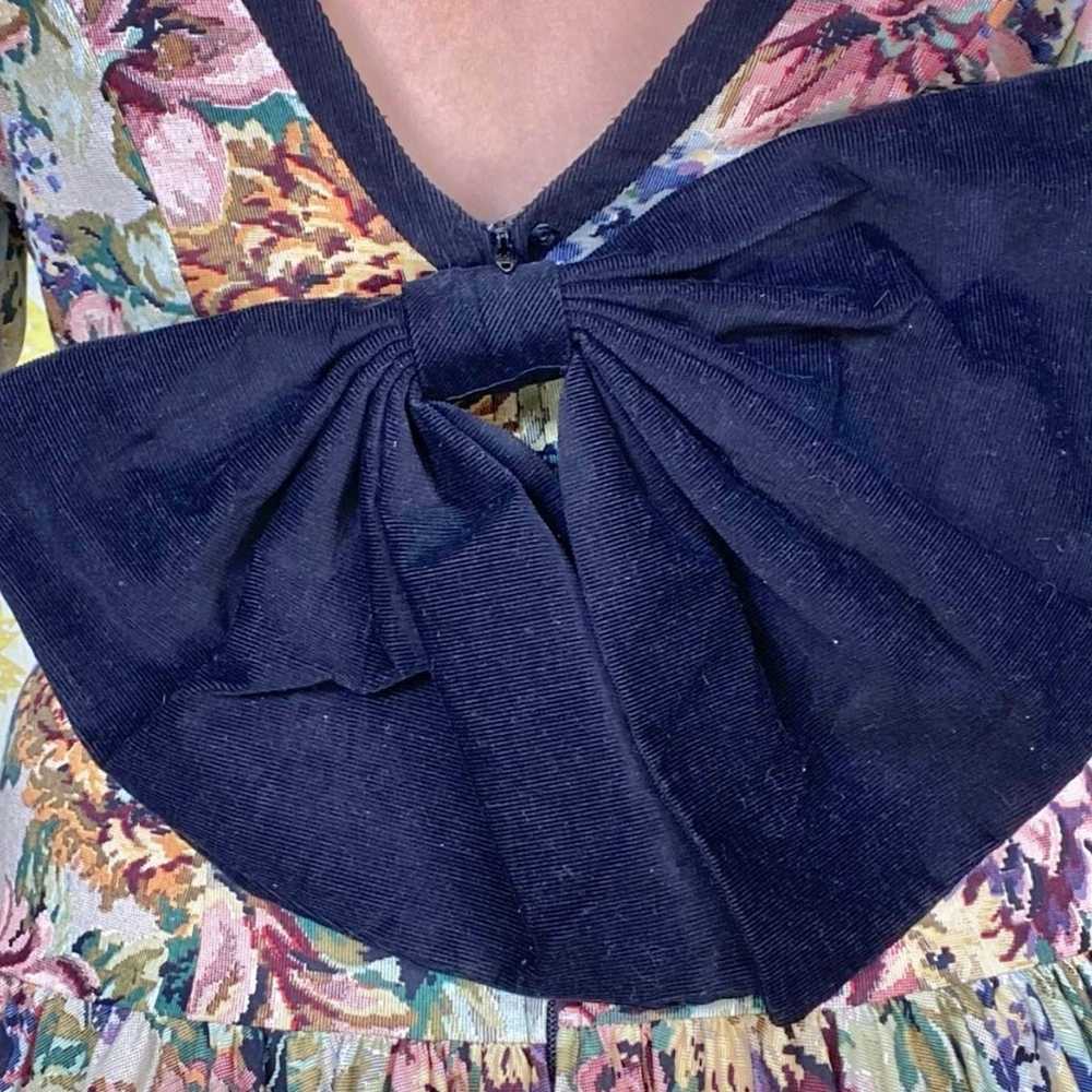 Vintage 80s multicolor Leslie Lucks floral tapest… - image 8