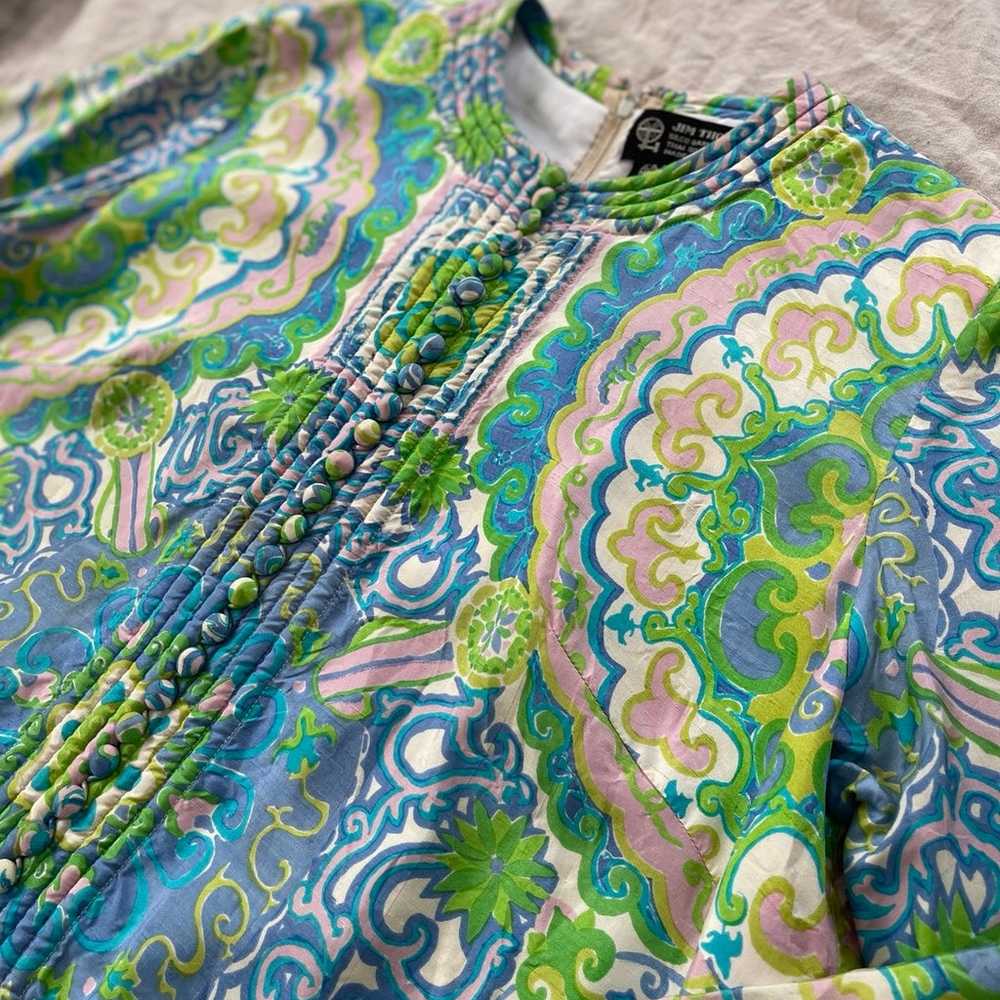 Jim Thompson 100% Thai silk gown maxi dress Medium - image 2