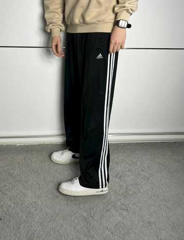 Vintage Adidas Track Pants Xl Navy Blue Joggers White Lined Ankle Zippers  90s