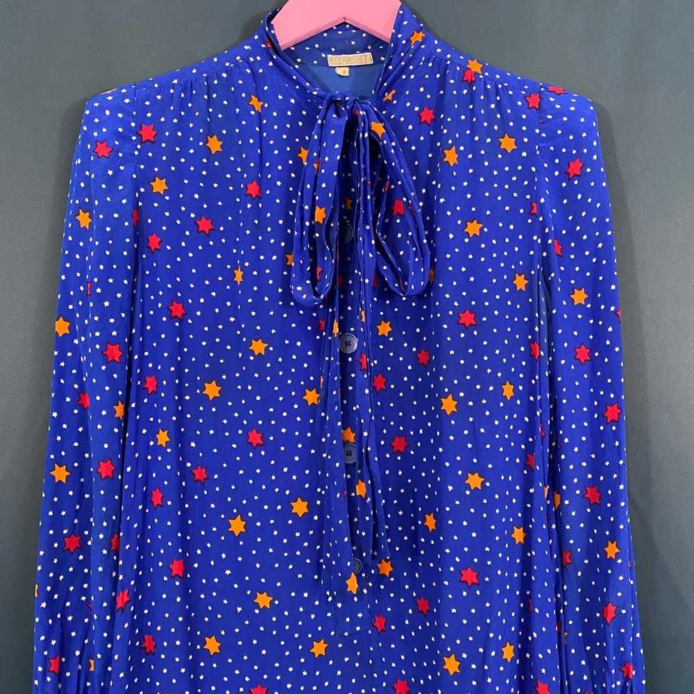 80s Givenchy Silk Star Print Dress - image 1