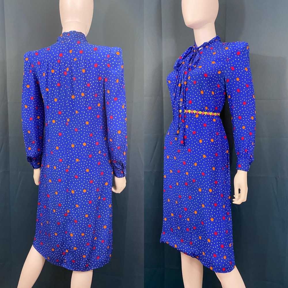 80s Givenchy Silk Star Print Dress - image 6